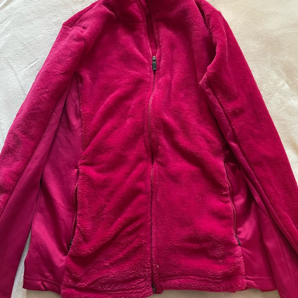 Fleece Zip-Up Jacket in Vibrant Pink